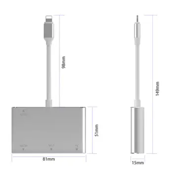 Apple Za HDMI+VGA+slušalke Avdio Mobilni Telefon Z Zaslonom Pretvornik Za IPhone Xs X XR 8 7 6plus Za IPad Zrak/mini