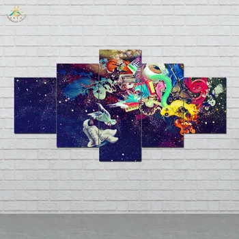 Astronavti Čudovito Potovanje Platno Sodobne Umetniške grafike Plakat Stensko Slikarstvo Doma Dekoracijo Umetnine Wall Art Slike za Spalnico