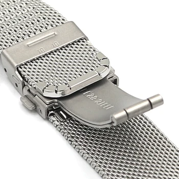 BEAFIRY Watch Band 16 mm 18 mm 20 mm 22 mm Dvojno snap iz Nerjavečega Jekla Watch Trak Silver Black Watchband za moške, ženske pametno gledati