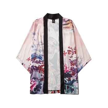 Bebovizi Priložnostne Letnik Tisk Oblačil Tradicionalnih Kimonos Blusas Moda Harajuku Moških Japonski Slog Seksi Plaži Yukata Oblačila