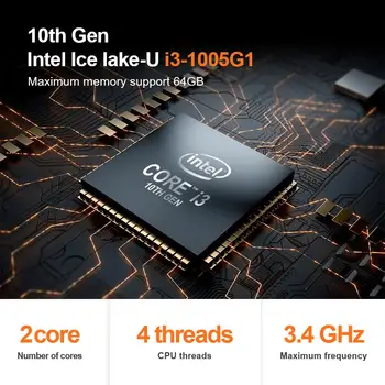 BEELINK SEi10 Urad Mini PC 3.4 Ghz Intel Ice Lake-U i3-1005G1 WIFI 6 4K Tri Zaslona MINI PC Windows 10 Računalnik, TV OKNO