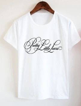 Bombaža, Ročno izdelane Unikatne Svoboden Žensk Dekle je ženska T-Shirt Pretty Little Liars grafični moda smešno tumblr tees umetnosti vrhovi-J773