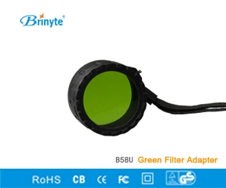 Brinyte B58UR48 LED Svetilka Difuzor Zeleni Filter 48 mm 49 mm Svetilka Objektiv Zelena Svetilka Filter Zelena Difuzor