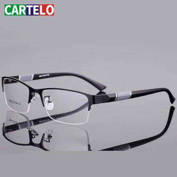 CARTELO Branje Pol-okvir Dioptrije Presbyopic Očala za Kratkovidnost Očala Moških Retro Kovinskim Okvirjem Kvadratnih Študentov Okvir Za Ženske
