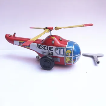 Classic Vintage Po Maslu Malo Helikopter Nostalgično Vetra Do Otrok, Otroci Tin Igrače S Tipko Igrače Darilo Za Otroke