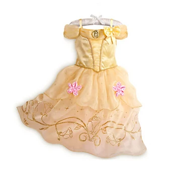 Dekle Cvet Stranka Kostum Novo Leto Princesa Fancy Večerno Obleko Gor Otroke Božič Belle Lepoto Prikrivanje Rapunzel Obleko Set