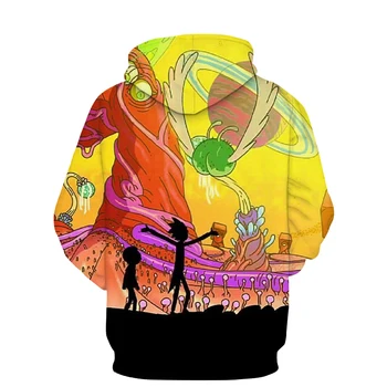 Dropshiping Moški Ženske Hoodies Anime Rick Tiskane 3D Hooded Majica Harajuku Jesensko Zimski Pulover Anime hoodies Moških Oblačil