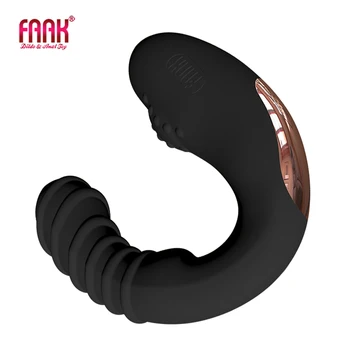 FAAK U Obliko Vibrator Nekaj Sex Igrače USB Polnilne G Spot Klitorisa Vibratorji prostate masturbirajo, silikonski belušno analni čep