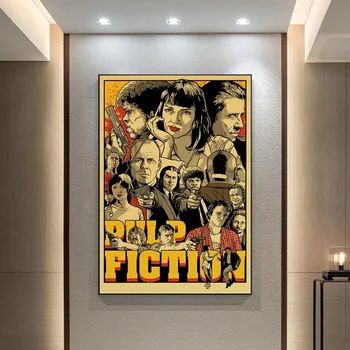 Fikcija Klasičnih Filma Quentin Tarantino Letnik Umetnosti Slikarstva Smešno Platno Slikarstvo Plakat Slik, Spalnica Dekoracijo