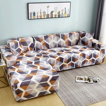 Kavč, prevleke za dnevno sobo Slipcovers Tiskanje barvnih kotu elastična spandex kavču kritje stretch kavč brisačo L oblike morali kupiti 2pi