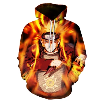 Kul Moda 3D Tiskanja Hoodies Smešno Unisex Hoodies Naruto Tiskanja Hotstyle Puloverju Rokav Ulične Majica Hoodie