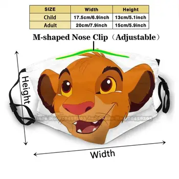 Lion King, Tiskanje Večkratno Uporabo Pm2.5 Filter Diy Usta Masko Otroci Lionking Nala Simba