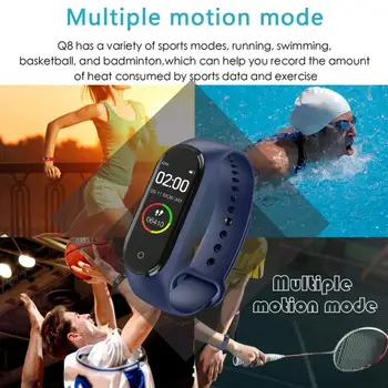M4 Pametna Zapestnica Bluetooth Informacije Pokličite Srčni utrip, Šport ip67 Nepremočljiva