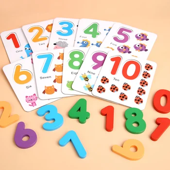 Montessori Matematiko Igrače Za Otroke, Otroci Aritmetično Poučevanje Zgodnje Izobraževalne Igrače, Štetje Lesene Število Spoznavanja Darilo Za Rojstni Dan