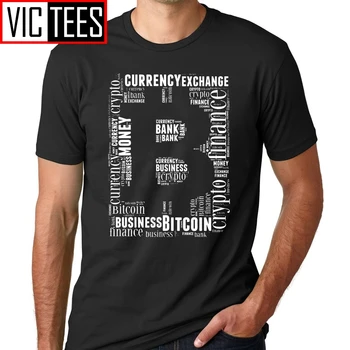 Moške Majice S Kratkimi Rokavi Bitcoin Logotip Word Art Grafike Tee Srajce Najstniških Okrogle Ovratnik T-Shirt Visoke Kakovosti Velike Velikost