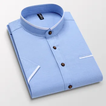 Moške Poletne Bombažne Majice Priložnostne Slim Fit Design Kratek Rokav Srajce Človek Modnih Oblačil Moški Poslovnih Bluzo Obleko Majice