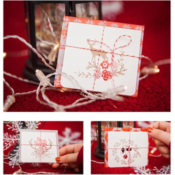 Multi-uporabo mini 16set Božični Kartice elk osvetlitev design Scrapbooking stranka vabila z ovojnico