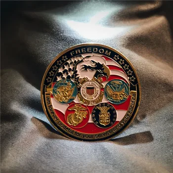 NAS Brezplačno Orel Totem Ponosni Kovanec Vojaške Družine Izziv Kovanec Veteran Vojske, Mornarice Marine Corps Oboroženih Sil Zbiranje Kovancev Darilo