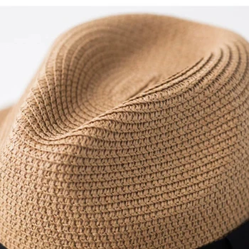 Nov Poletni unisex Traku nedelja klobuk priložnostne počitnice Panama Pokrivalo klobuk, slamnik ženske Plaži jazz moški klobuki Zložljive Chapeau