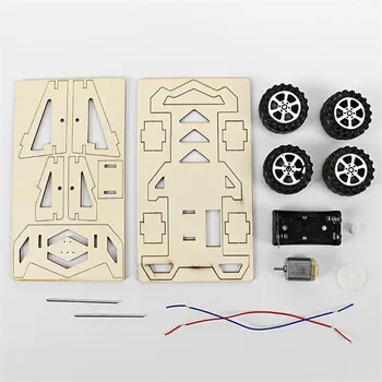 Nove Lesene DIY dirkalnika Model Kit Les Otroci Fizikalne znanstvene Poskuse Igrača Nastavite Sestavil Avto Izobraževalne Igrače Otroci Darila