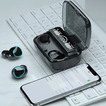 Novo leto 2020 Brezžične Bluetooth Slušalke Z LED Zaslon za Šport Nepremočljiva Brezžične Slušalke Slušalke Dotik upravljanje Glasbe Čepkov