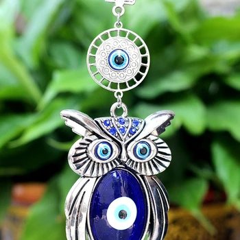 Novo Okraski Doma Sodobno Dekoracijo Wind Chime Obesek Turški Stil Sova Oči Modra Srebrna Kristalno Diamond Dodatki