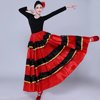 Novo španskega Flamenka Krilo Bullfight Belly Dance Obleko Kostume Fazi Delovanja Stranke Rdeče Krilo Ženske Ženska Oblačila DL5157