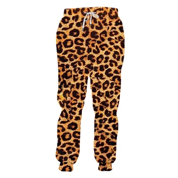 OGKB Jogger Hlače Moški Men Moda Dolgo Živali 3D Hlače Leopard Tiskanja Sweatpants Ulične Prevelik Oblačilo Jeseni Hlače