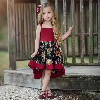 Pudcoco Princesa Dekle Obleko Otroci Baby Vzročno Dekleta Tiskanje Obleko Obleke Princess Cvetlični Sundress 2019