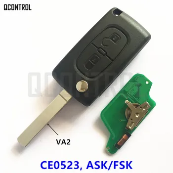 QCONTROL Daljinski Ključ Vozila Nadzor za CITROEN C2 C3 C4 C5 Picasso Berlingo Alarm (CE0523 VPRAŠATI/FSK, 2 Gumba, VA2)
