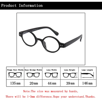 Retro Krog Presbyopic Očala za Branje Očala lupo Z Zakovico Očala za Vid +1.0,+1.5,+2.0,+2.5,+3.0,+3.5 D5