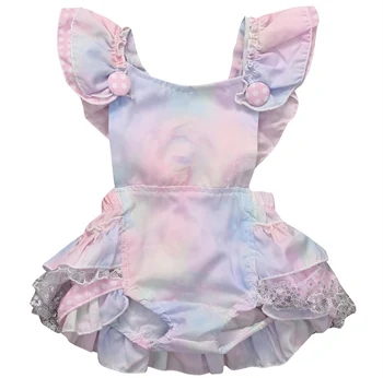 Ruffles Cvetlični brez Rokavov otroška oblačila romper Newborn Baby Dekleta Romper Bowknot Obleke Obleke Set