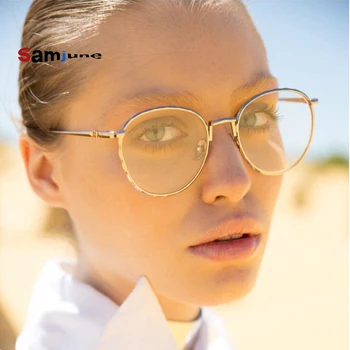 Samjune Moda Okrogla sončna Očala Ženske blagovne Znamke Oblikovalec Klasične Ovalne sončna Očala Za Ženski Moški Očala Unisex Očala UV400