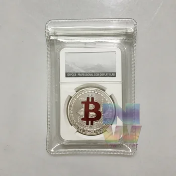 Silver Plated Bitcoin Kovanec Zbirateljske Darilo Casascius Malo BTC Kovanec Art Collection Fizično Zlato Priložnostnih Kovancev PCCB primeru