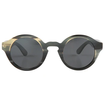 Staro moda ročno izdelani krog jaka rog okvir UV400 polarizirana unisex sončna očala za moške in ženske rog očala očala