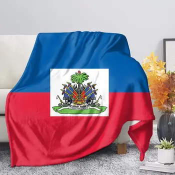 TOADDMOS Odejo Plišastih Žamet Toplo Dekoracijo Postelje Doma Vrgel Kavč Odejo Haiti Zastavo, Tiskanje Premium Jesen/Zima Potovalne Odeje
