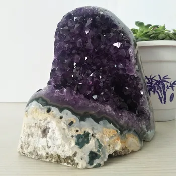 Visoka kakovost Urugvaj kamen ametist geode quartz crystal grozdov doma dekor zaslon amethyste pierre naturelle