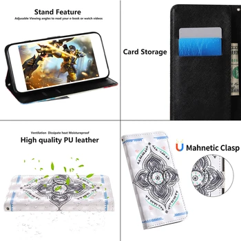 Višji 3D Usnja PU Shockproof Primeru Za Oneplus 8 Primeru Denarnice Kritje Za Oneplus 8 Pro Kritje Flip Notebook PhoneCase
