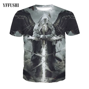 YFFUSHI Moški/Ženski 3d majica s kratkimi rokavi Moški Modni 3D Grafiko, Tiskanje Poletje majica s kratkimi rokavi Moški Imajo Meč Tiskanja Hip Hop Tees Plus Velikost 5XL