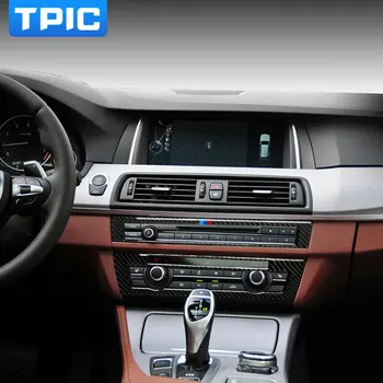 Za BMW F10 Serije 5 Notranje Trim Ogljikovih Vlaken Avto CD Nadzorni Plošči Nalepke AC CD Plošča Okvir Pribor za 520i 525i