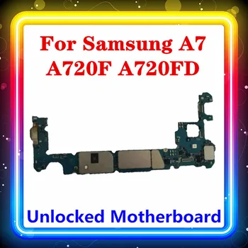 Za Samsung Galaxy A7 A720F Matično ploščo S Polno Žetonov En / Dual SIM A720FD Mainboard Android OS Nameščen Logiko Odbor