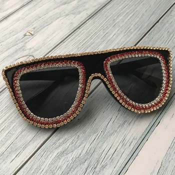 ZAOLIHU Luksuzni Kvadratnih sončna Očala Moških Prevelik Diamond Ženske sončna Očala UV400 Poceni Ročno izdelane Big oculos de sol