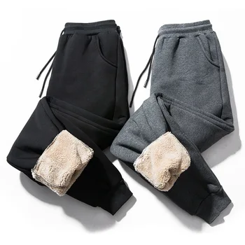 Zimske hlače, moške športne hlače Windproof debele tople hlače sweatpants za moške joggers ulične tovora hlače mens hlače