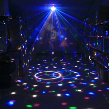 Zvok Vključen Obračanje Disco Krogla DJ Party Luči 3W 3LED RGB LED Fazi Lučke Za Božična Poroka zvok stranka luči