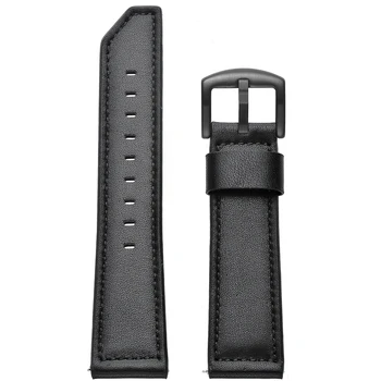 Črna kovinsko zaponko Usnjeni trak za HUAWEI WATCH GT 2 46mm 42mm Šport Aktivno Classic Edition/ČAST Magic Straže 2 Band Watchband