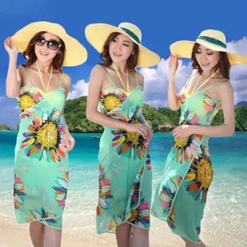 Ženske Kopalne Kopalke Bikini Kopalke Zaviti Pareo Kritje Gor Plaža Obleko Sarong NAS