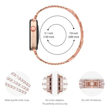 Ženske Nosorogovo Nakit Zapestnica Za Apple Watch Band 38 mm 40 mm 42mm 44 mm Za Apple iWatch Trak iz Nerjavnega Jekla Serije 2 3 4 5